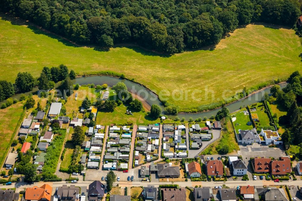 Aerial image Haltern am See - Camping with caravans and tents in Haltern am See in the state North Rhine-Westphalia, Germany