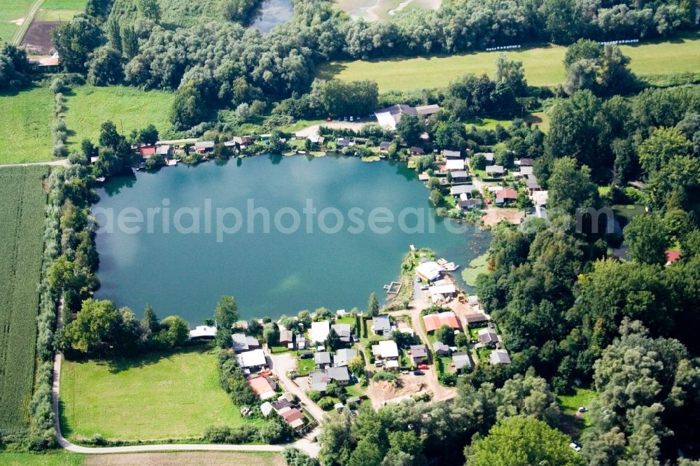 Aerial image Altlußheim - Camping with caravans and tents in Altlussheim in the state Baden-Wuerttemberg