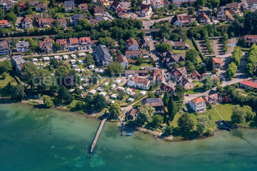 Aerial photograph Überlingen - Camping with caravans and tents in Ueberlingen in the state Baden-Wuerttemberg, Germany