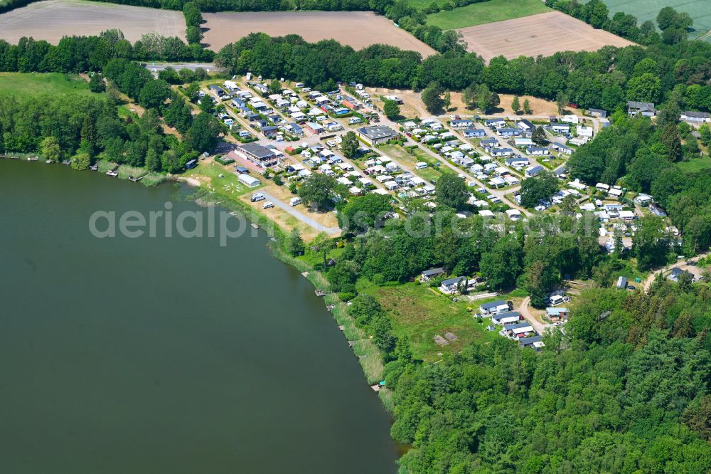 Aerial photograph Borgdorf-Seedorf - Camping with caravans and tents in Borgdorf-Seedorf in the state Schleswig-Holstein