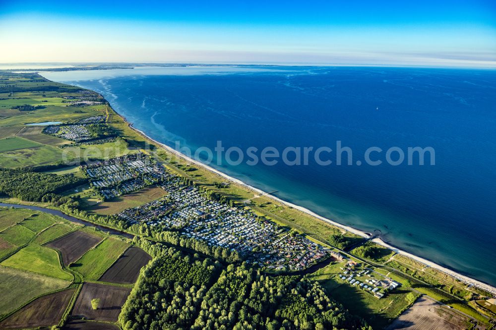 Aerial photograph Dahme - Camping with caravans and tents in Dahme at the baltic coast in the state Schleswig-Holstein, Germany