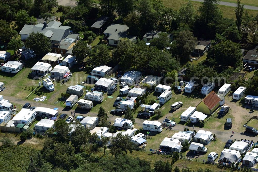 Aerial image Dierhagen - Camping with caravans and tents in Dierhagen in the state Mecklenburg - Western Pomerania