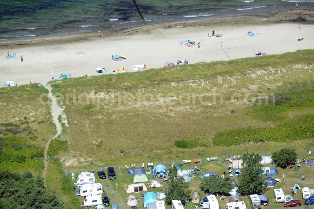 Aerial photograph Dierhagen - Camping with caravans and tents in Dierhagen in the state Mecklenburg - Western Pomerania