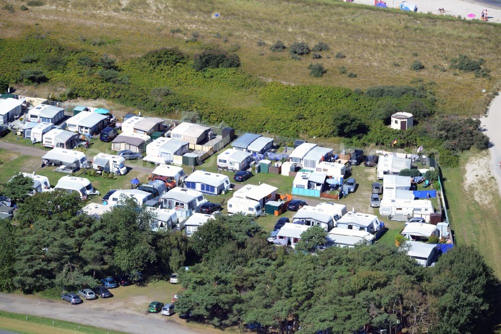 Aerial photograph Dierhagen - Camping with caravans and tents in Dierhagen in the state Mecklenburg - Western Pomerania