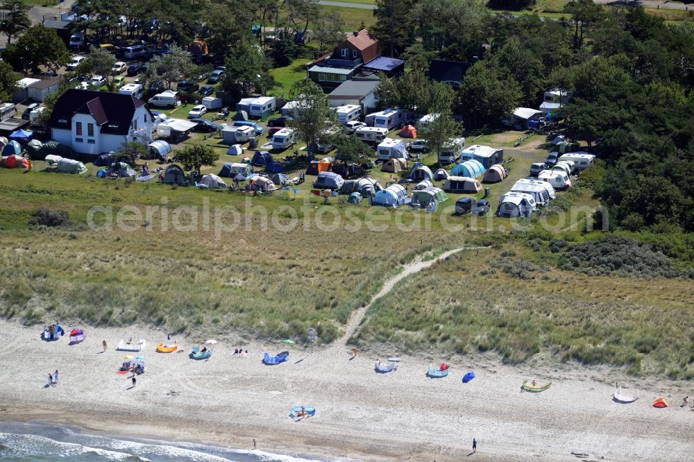 Aerial photograph Dierhagen - Camping with caravans and tents in Dierhagen in the state Mecklenburg - Western Pomerania