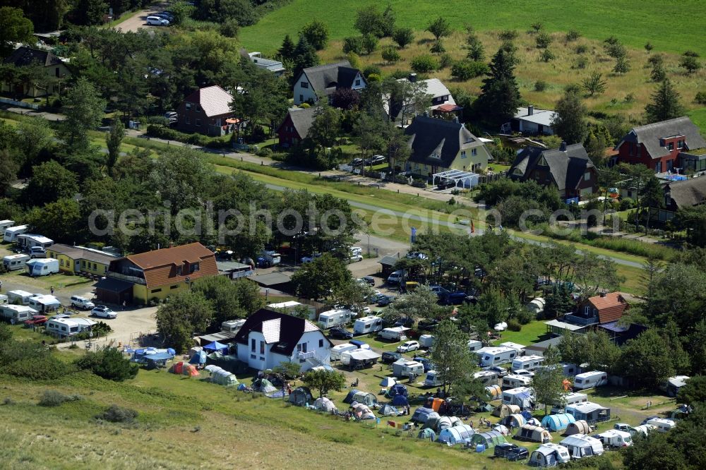 Dierhagen from above - Camping with caravans and tents in Dierhagen in the state Mecklenburg - Western Pomerania