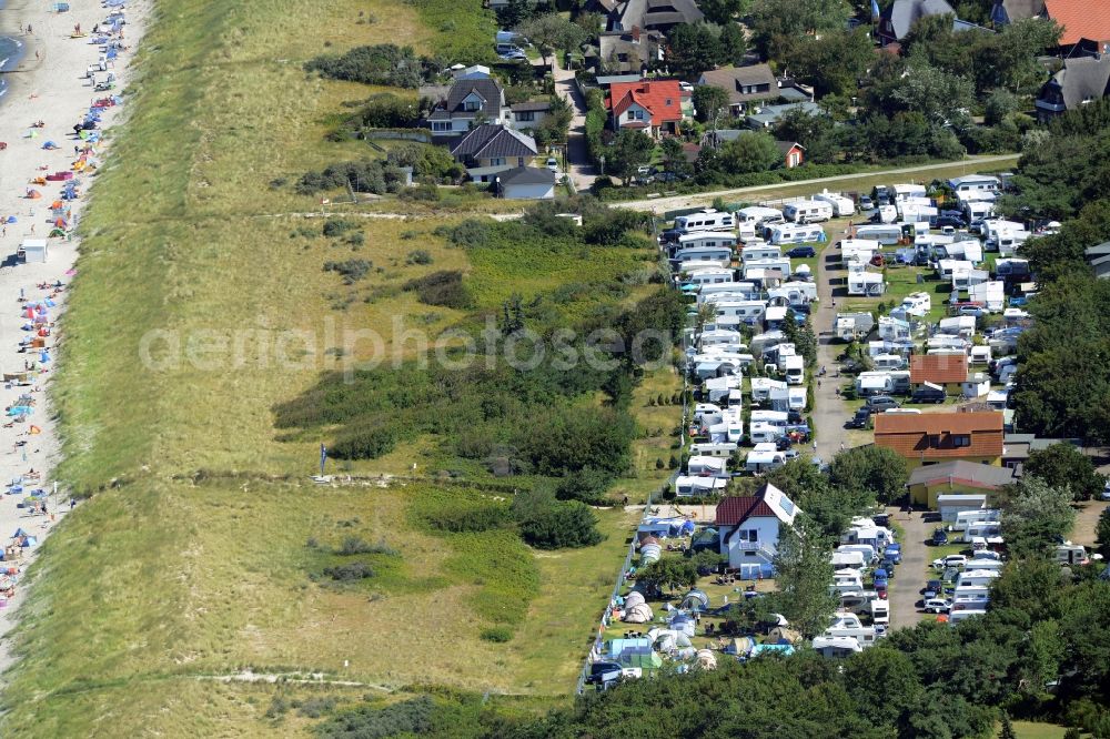 Aerial photograph Dierhagen - Camping with caravans and tents in Dierhagen in the state Mecklenburg - Western Pomerania