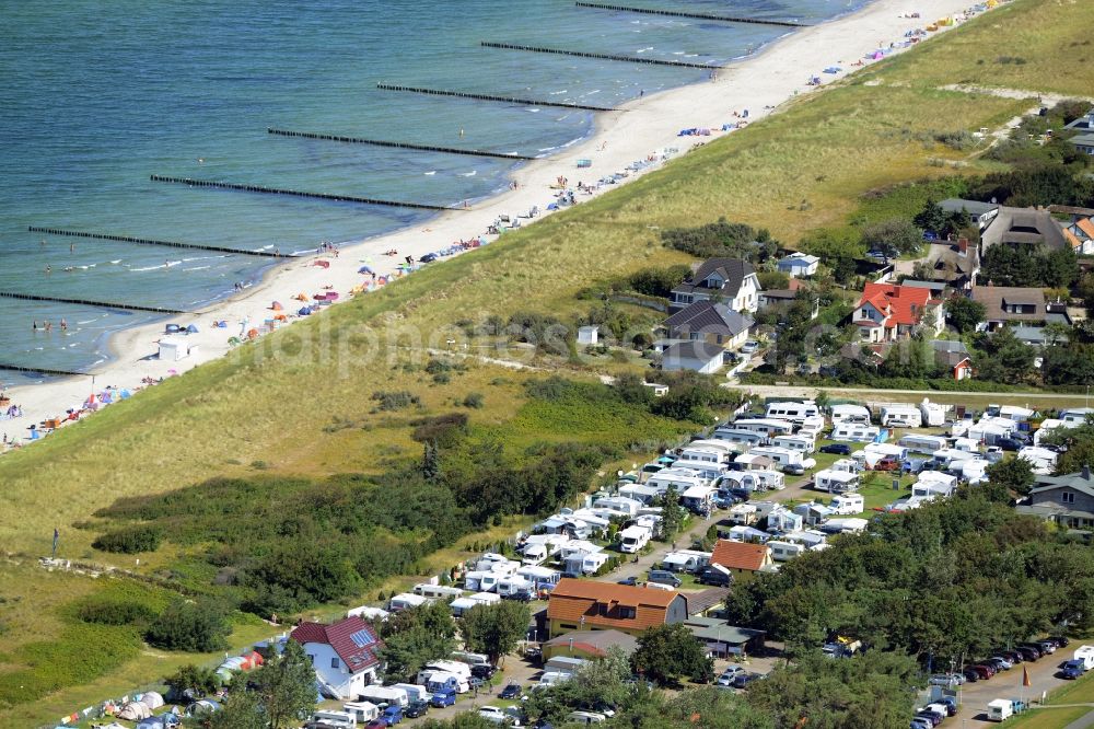 Aerial photograph Dierhagen - Camping with caravans and tents in Dierhagen in the state Mecklenburg - Western Pomerania