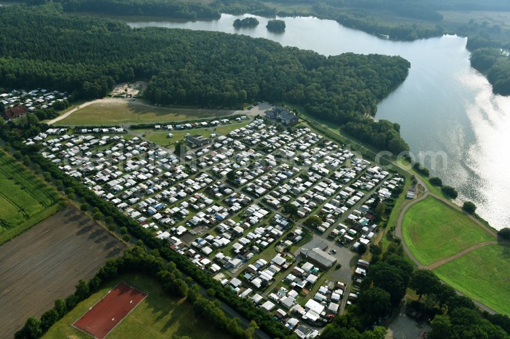 Friesoythe from the bird's eye view: Camping with caravans and tents in Friesoythe in the state Lower Saxony