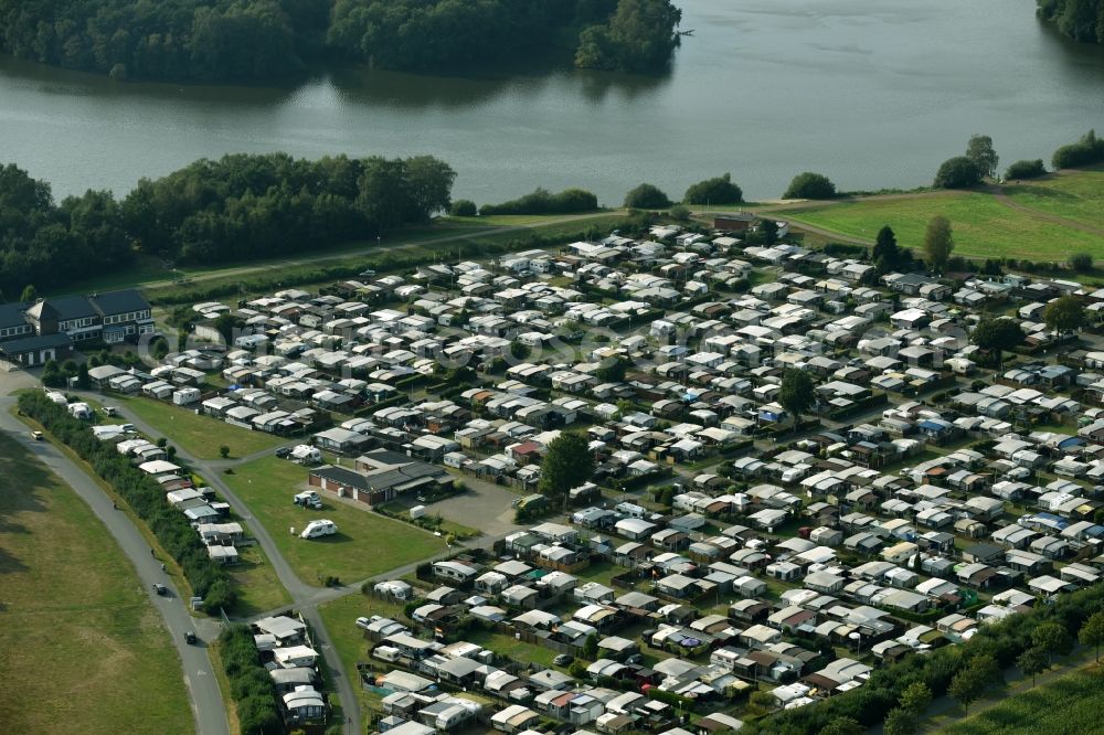 Garrel from the bird's eye view: Camping with caravans and tents in Garrel in the state Lower Saxony