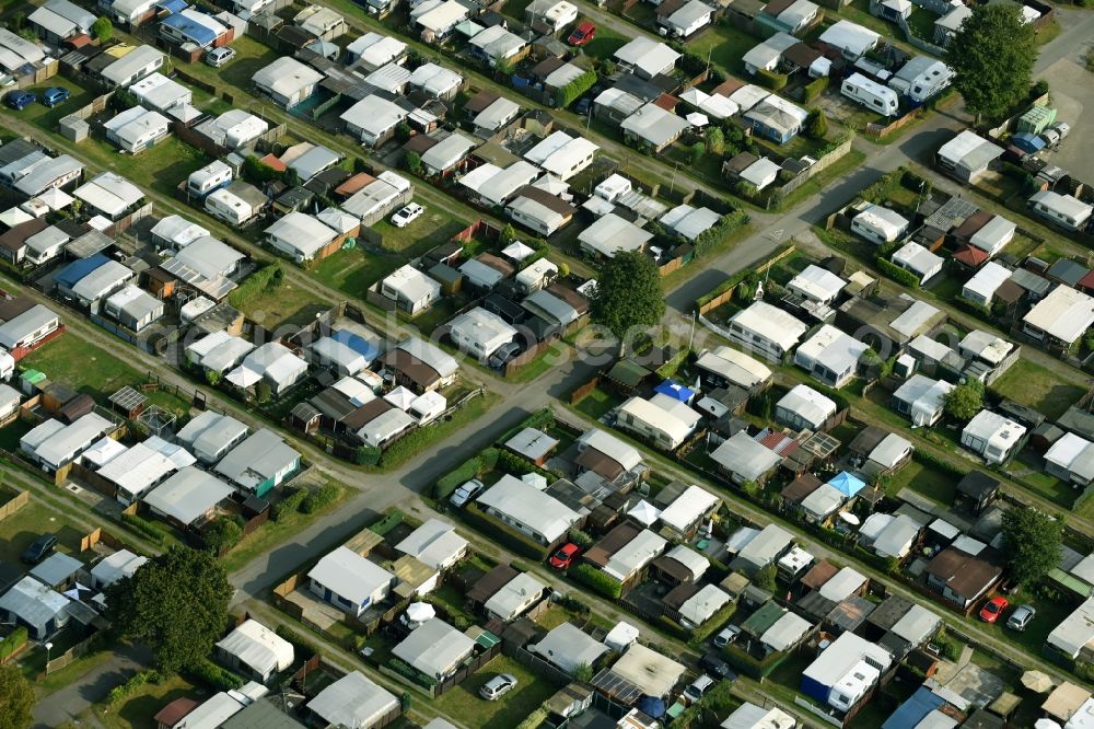 Aerial image Garrel - Camping with caravans and tents in Garrel in the state Lower Saxony