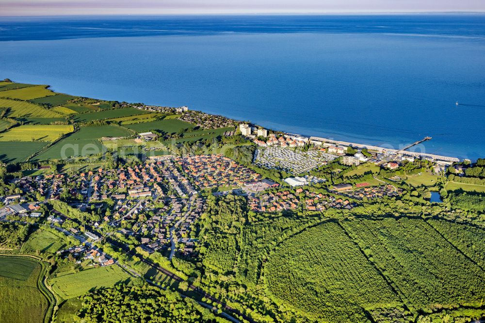 Aerial photograph Großenbrode - Camping with caravans and tents in Grossenbrode in the state Schleswig-Holstein, Germany