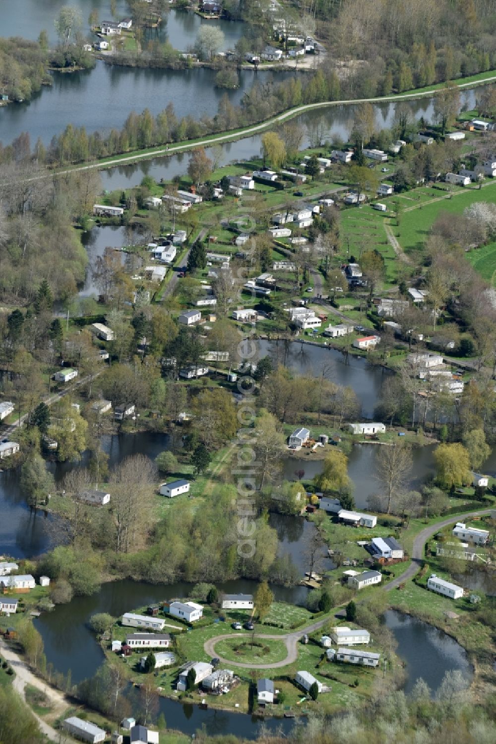 Aerial image Le Hamel - Camping with caravans and tents in Le Hamel in Nord-Pas-de-Calais Picardy, France