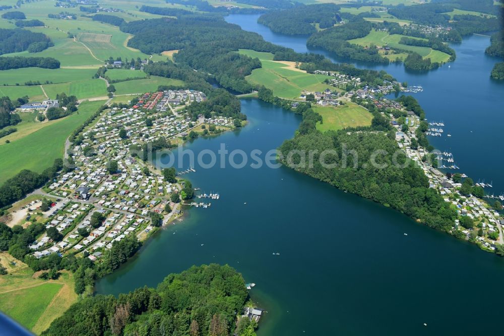 Aerial image Hückeswagen - Camping with caravans and tents in Hueckeswagen in the state North Rhine-Westphalia, Germany