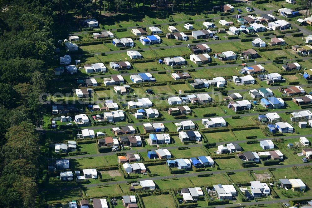 Aerial image Hörstel - Camping with caravans and tents in Hoerstel in the state North Rhine-Westphalia