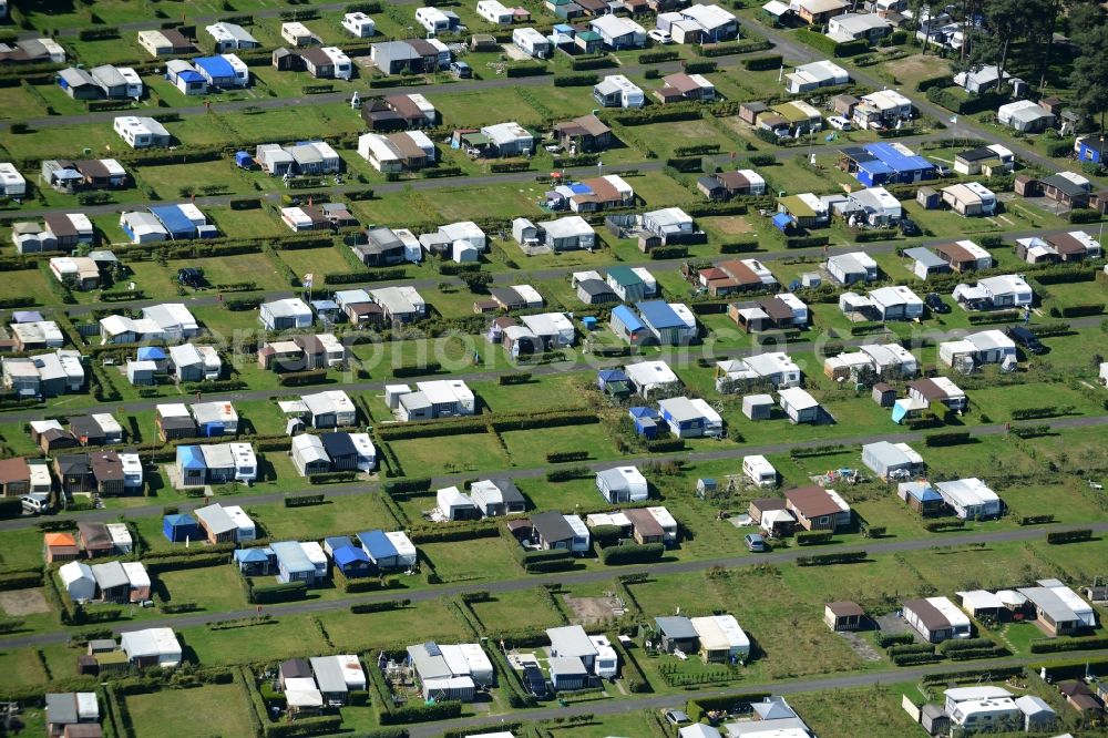 Aerial photograph Hörstel - Camping with caravans and tents in Hoerstel in the state North Rhine-Westphalia