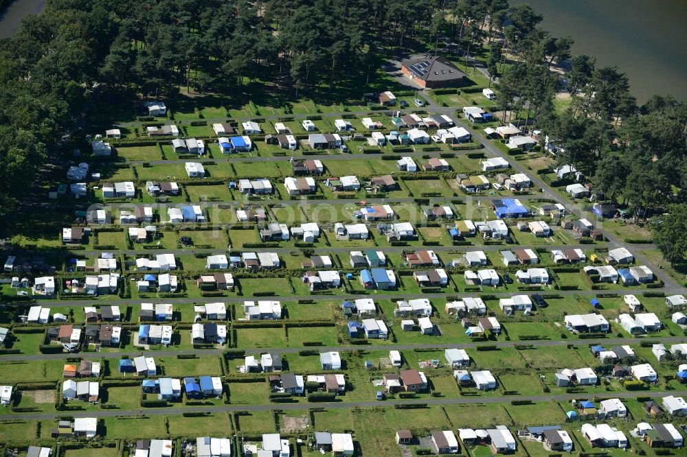 Aerial image Hörstel - Camping with caravans and tents in Hoerstel in the state North Rhine-Westphalia