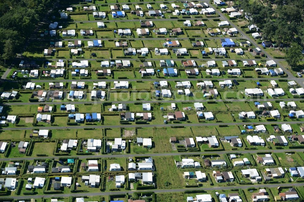 Aerial photograph Hörstel - Camping with caravans and tents in Hoerstel in the state North Rhine-Westphalia