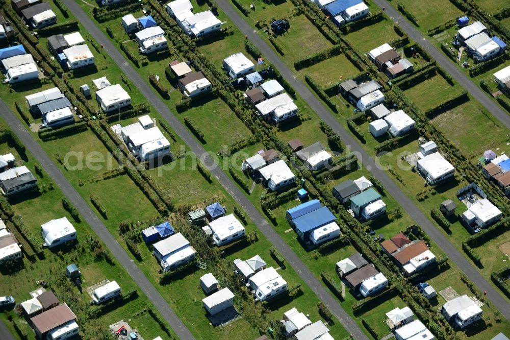 Aerial photograph Hörstel - Camping with caravans and tents in Hoerstel in the state North Rhine-Westphalia