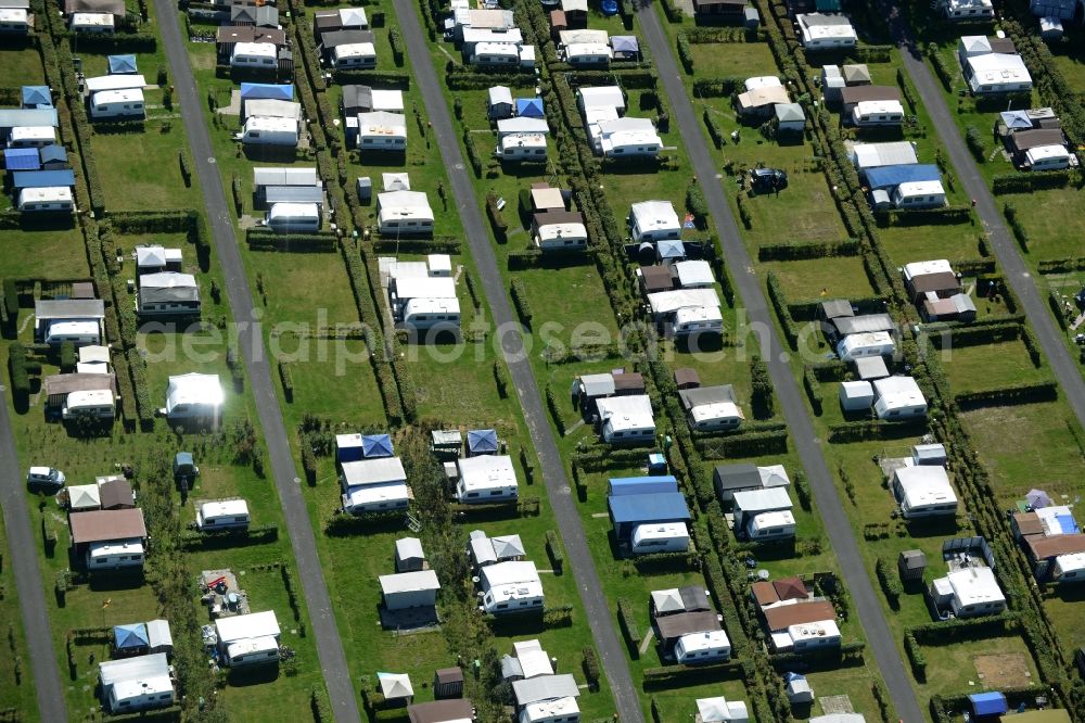 Hörstel from above - Camping with caravans and tents in Hoerstel in the state North Rhine-Westphalia