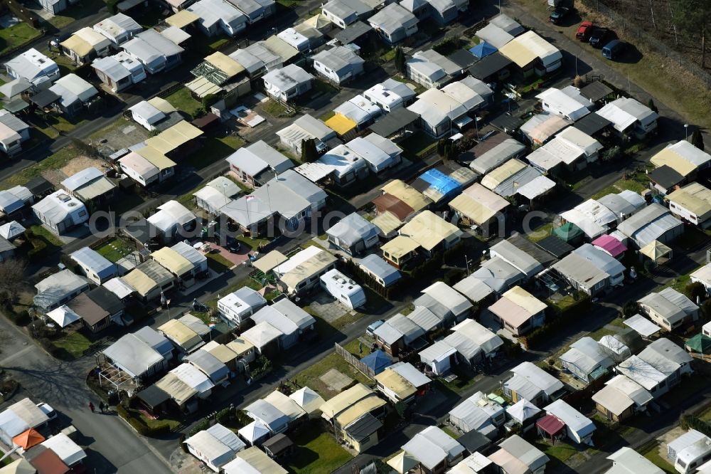 Aerial image Karlstein am Main - Camping with caravans and tents in Karlstein am Main in the state Bavaria