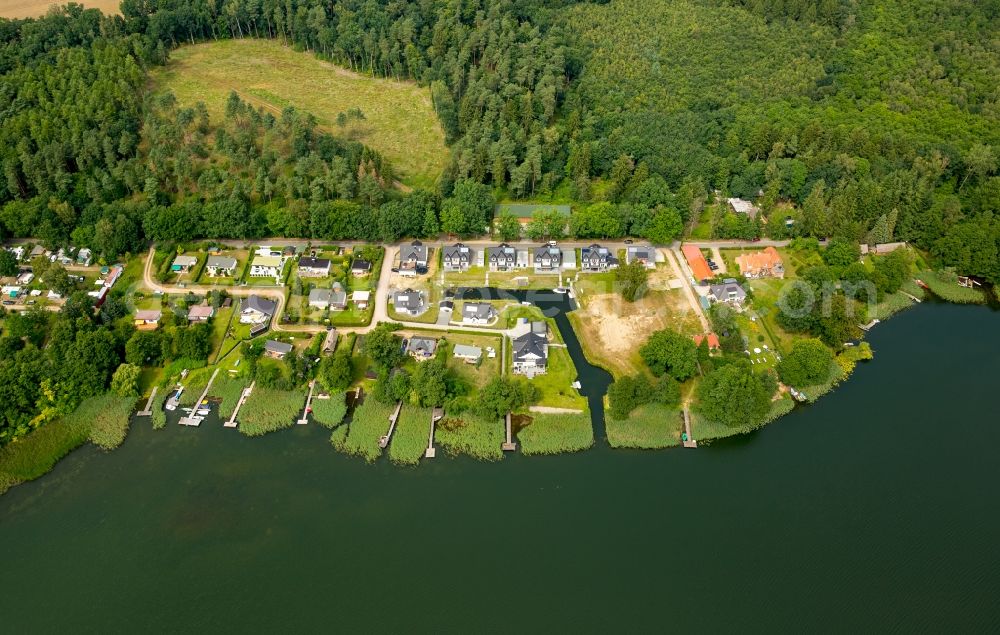 Aerial photograph Krakow am See - Camping with caravans and tents in Krakow am See in the state Mecklenburg - Western Pomerania