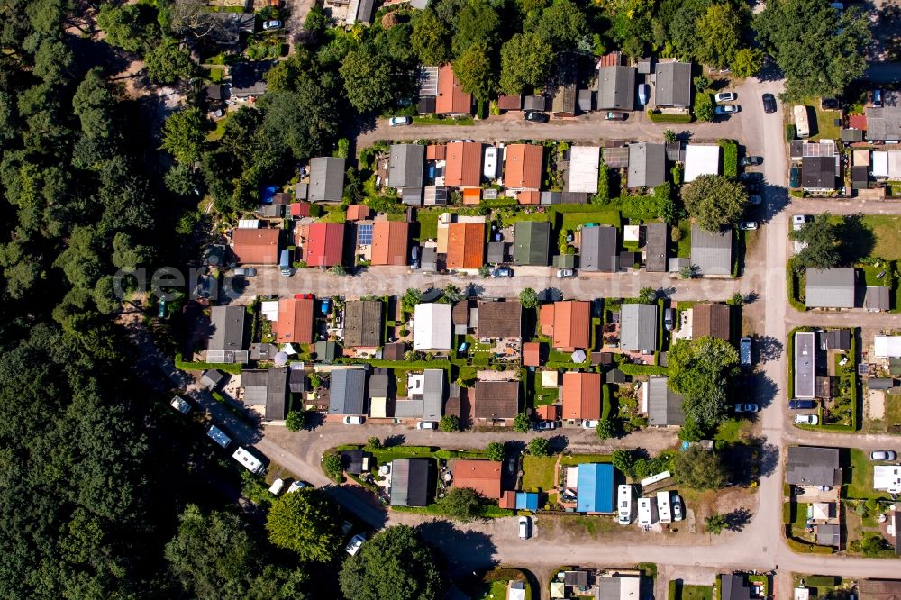 Mülheim an der Ruhr from above - Camping with caravans and tents in Muelheim on the Ruhr in the state North Rhine-Westphalia