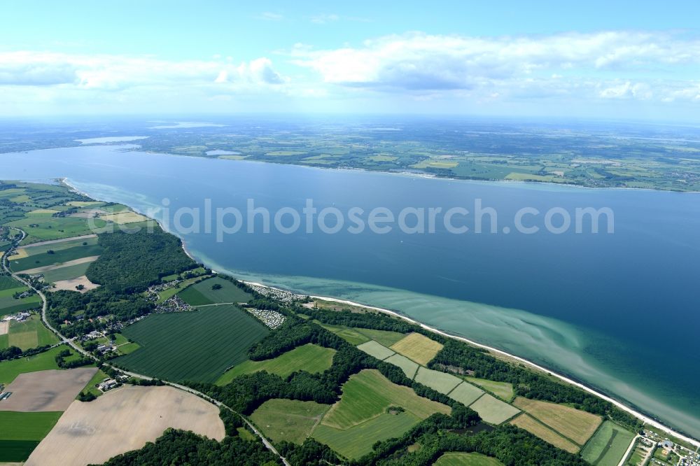 Noer from the bird's eye view: Camping with caravans and tents in Noer in the state Schleswig-Holstein