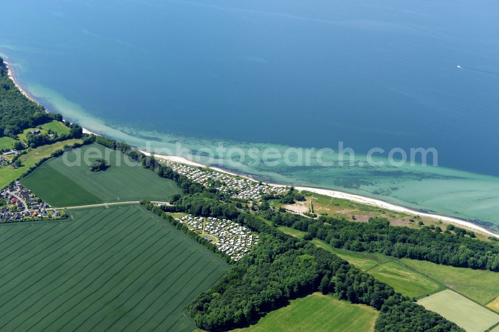 Aerial image Noer - Camping with caravans and tents in Noer in the state Schleswig-Holstein