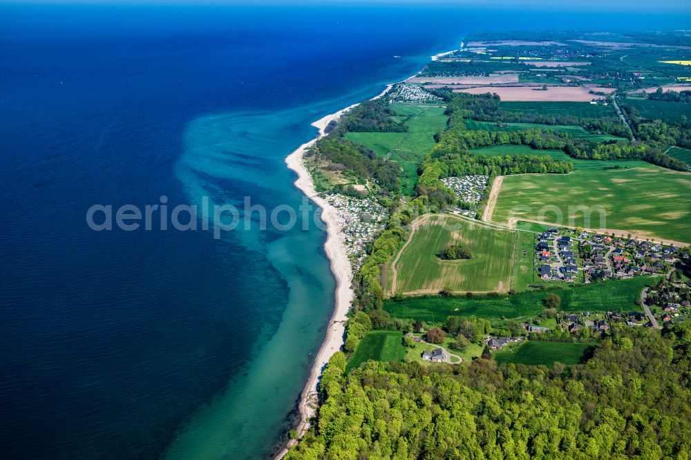 Noer from above - Camping with caravans and tents in Noer in the state Schleswig-Holstein