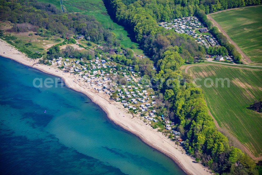 Aerial photograph Noer - Camping with caravans and tents in Noer in the state Schleswig-Holstein