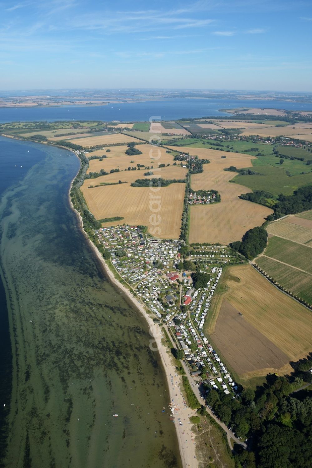 Aerial image Hohenkirchen - Camping with caravans and tents in the district Gramkow in Hohenkirchen in the state Mecklenburg - Western Pomerania