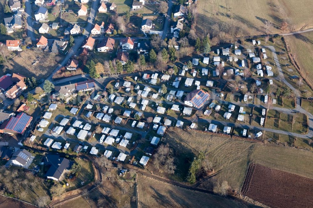 Aerial photograph Grasellenbach - Camping with caravans and tents in the district Hammelbach in Grasellenbach in the state Hesse, Germany