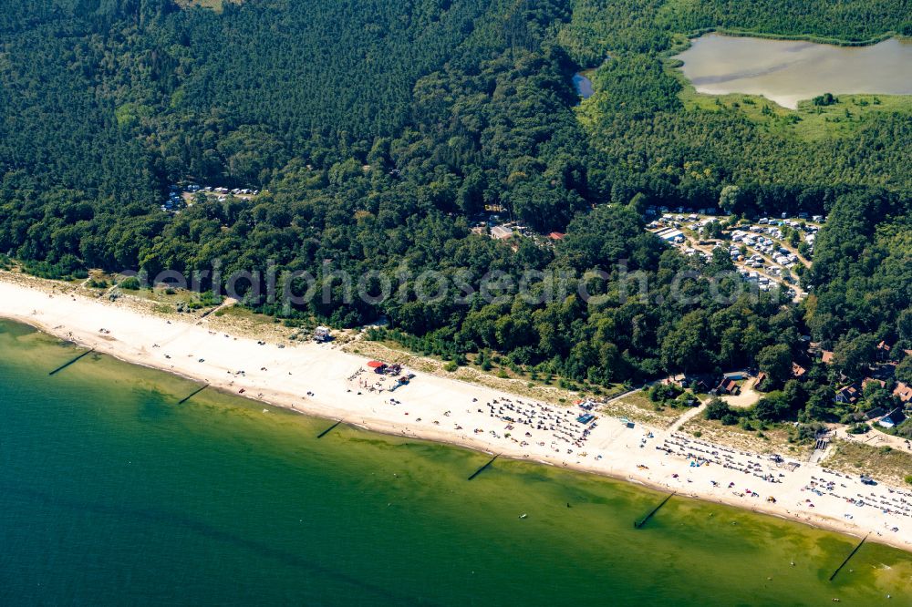 Aerial photograph Ückeritz - Camping with caravans and tents in the district Koelpinsee in Ueckeritz in the state Mecklenburg - Western Pomerania