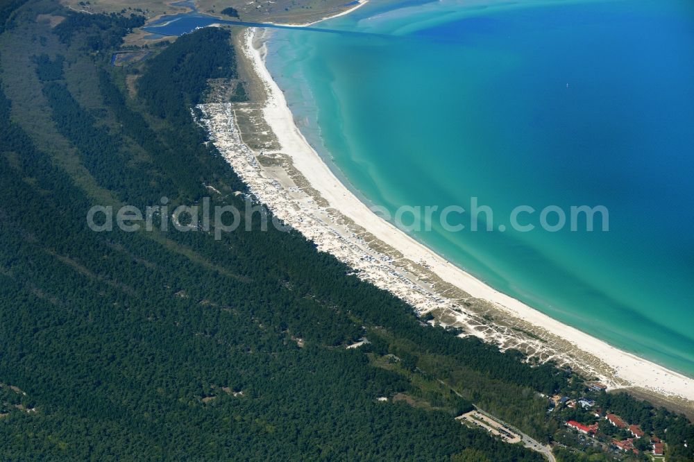 Aerial image Prerow - Camping with caravans and tents in the district Wieck a. Darss in Prerow in the state Mecklenburg - Western Pomerania