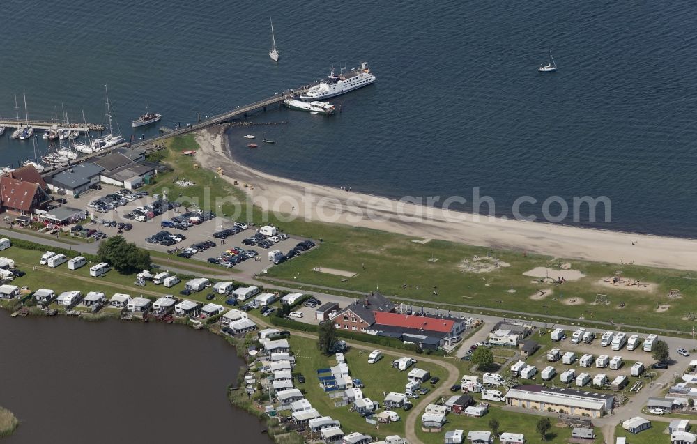 Aerial photograph Langballigholz - Camping with caravans and tents at the Baltic beach in Langballigholz in Schleswig-Holstein