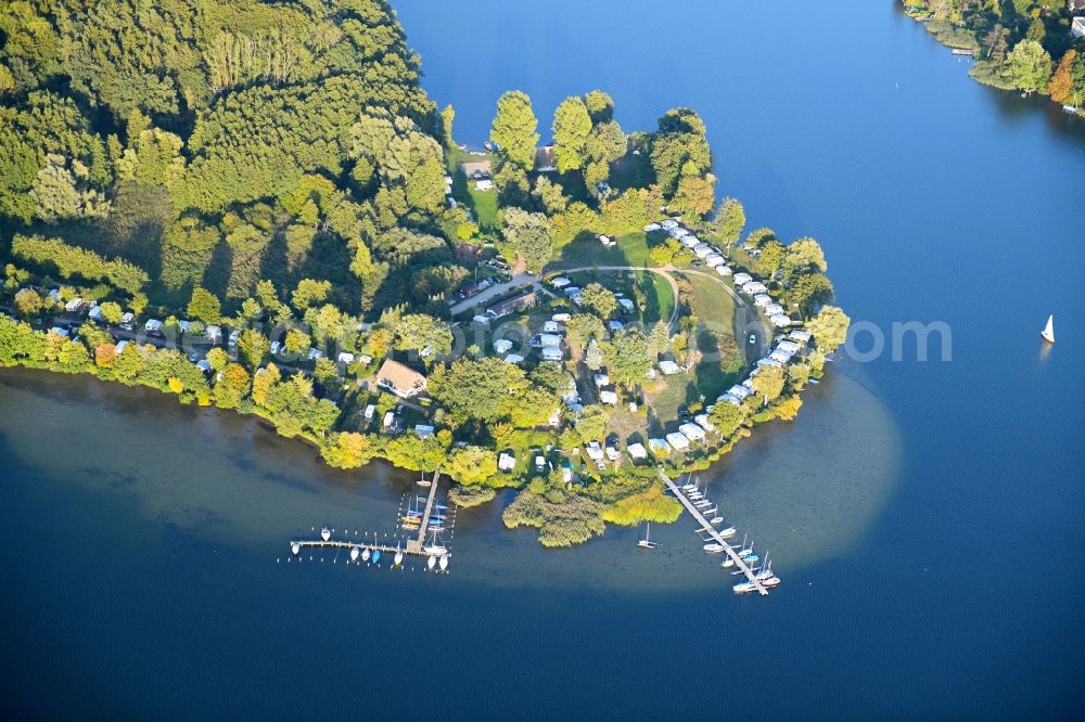 Aerial photograph Ratzeburg - Camping with caravans and tents in Ratzeburg in the state Schleswig-Holstein, Germany