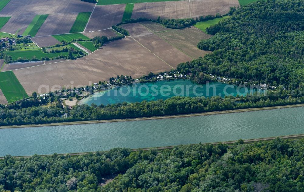 Aerial photograph Schœnau - Camping with caravans and tents in SchA?nau in Grand Est, France