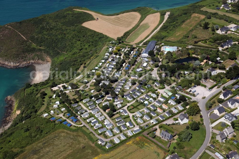 Saint-Cast-le-Guildo from above - Camping with caravans and tents in Saint-Cast-le-Guildo in Brittany, France