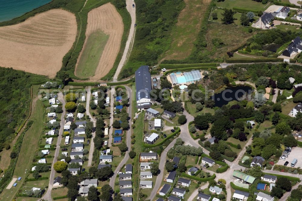 Aerial image Saint-Cast-le-Guildo - Camping with caravans and tents in Saint-Cast-le-Guildo in Brittany, France