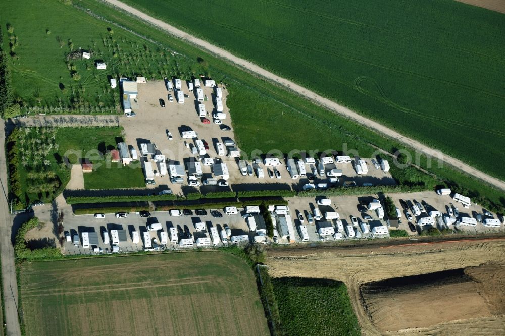 Aerial photograph Saint-Cyr-l'École - Camping with caravans and tents in Saint-Cyr-l'Ecole in Ile-de-France, France