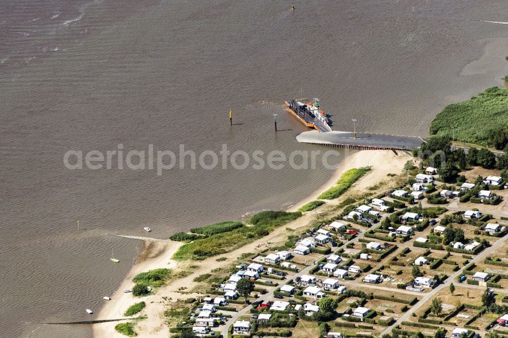 Aerial photograph Sandstedt - Camping with caravans and tents in Sandstedt in the state Lower Saxony, Germany