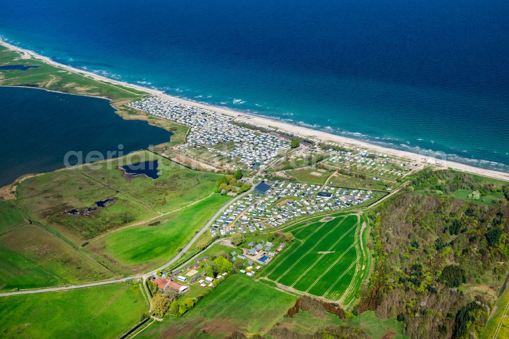 Aerial photograph Schubystrand - Camping with caravans and tents in Schubystrand in the state Schleswig-Holstein