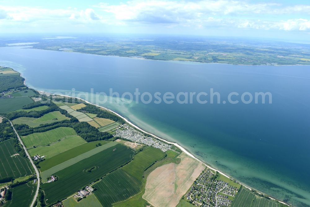 Aerial photograph Schwedeneck - Camping with caravans and tents in Schwedeneck in the state Schleswig-Holstein