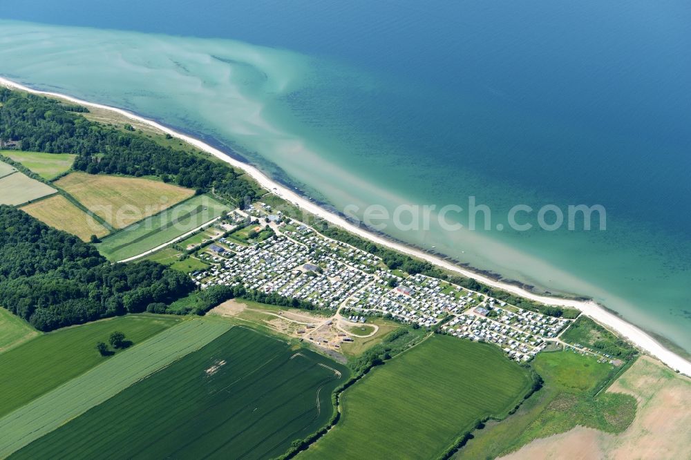 Schwedeneck from above - Camping with caravans and tents in Schwedeneck in the state Schleswig-Holstein