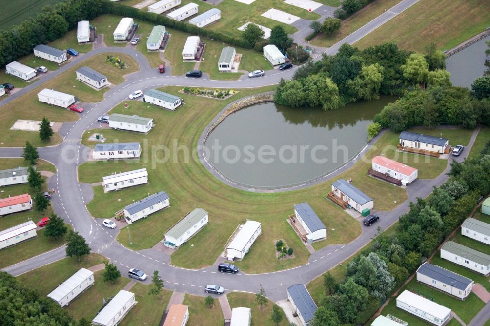 Ulrome from the bird's eye view: Camping with caravans and tents in Ulrome in England, United Kingdom