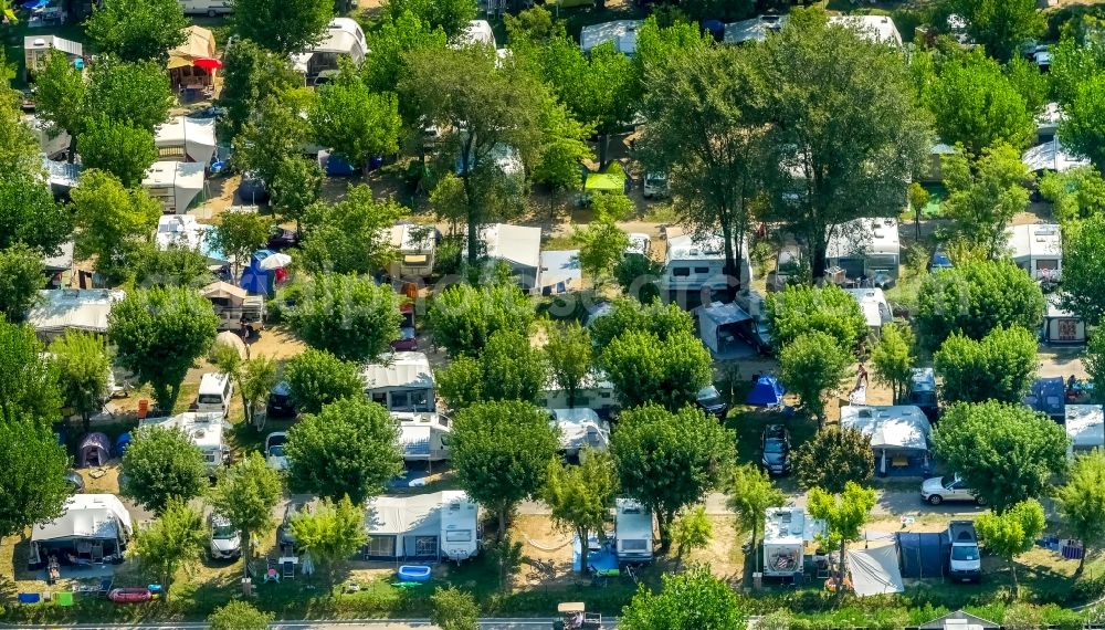 Aerial image Lazise - Camping with caravans and tents in Veneto, Italy