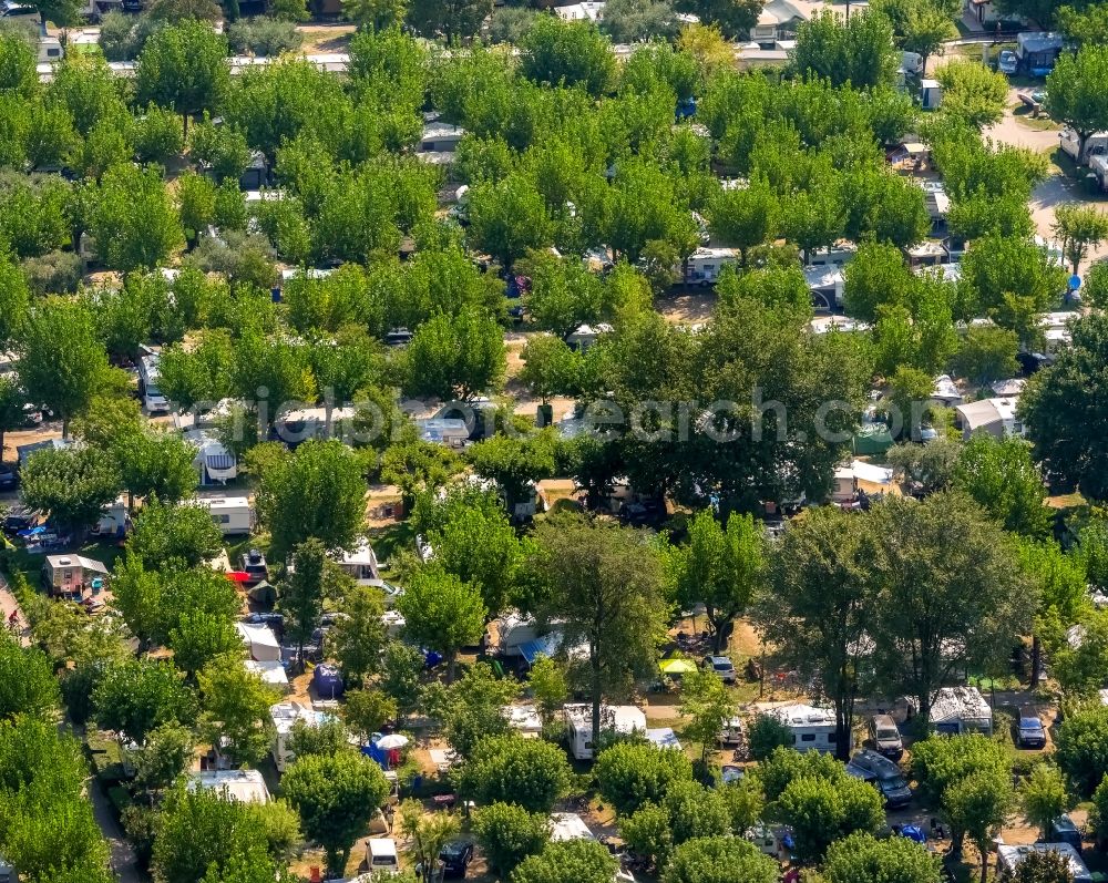 Lazise from above - Camping with caravans and tents in Veneto, Italy