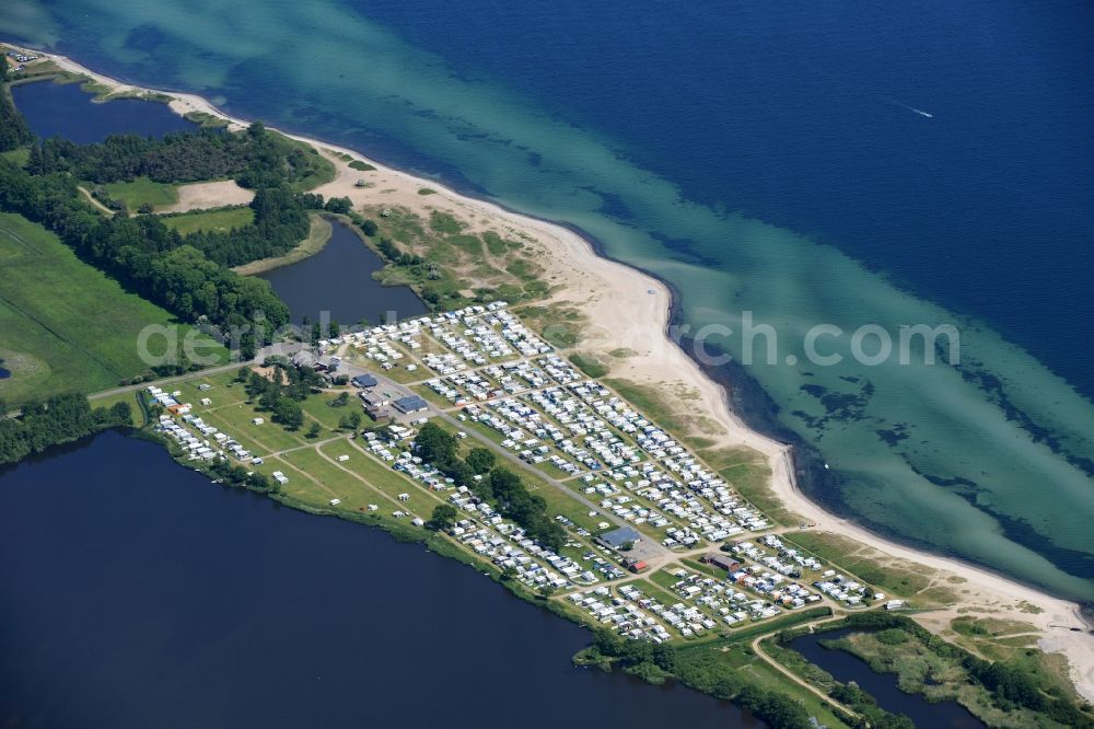 Aerial photograph Waabs - Camping with caravans and tents in Waabs in the state Schleswig-Holstein