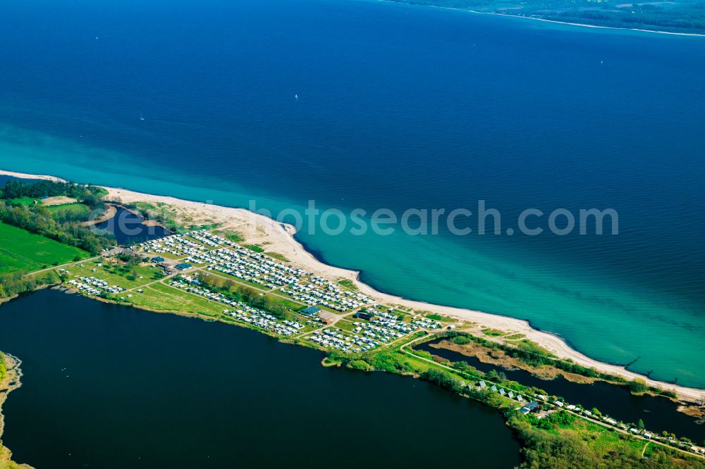 Waabs from the bird's eye view: Camping with caravans and tents in Waabs in the state Schleswig-Holstein